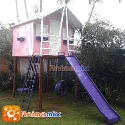Casa do Tarzan Suspensa Rosa e Lilas | Animamix