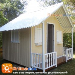 Casinha de Brincar Areia e Branco 