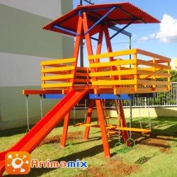 Playground de Madeira Grande Colorido | Animamix
