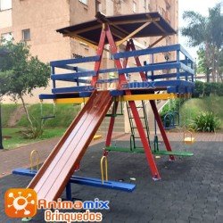 Playground Médio escorregador madeira Mod2
